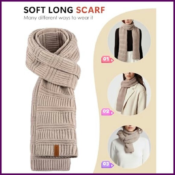 Fleece Lined Winter Set Beanie Scarf Gloves Headband 4-Piece - Picture 5 of 7